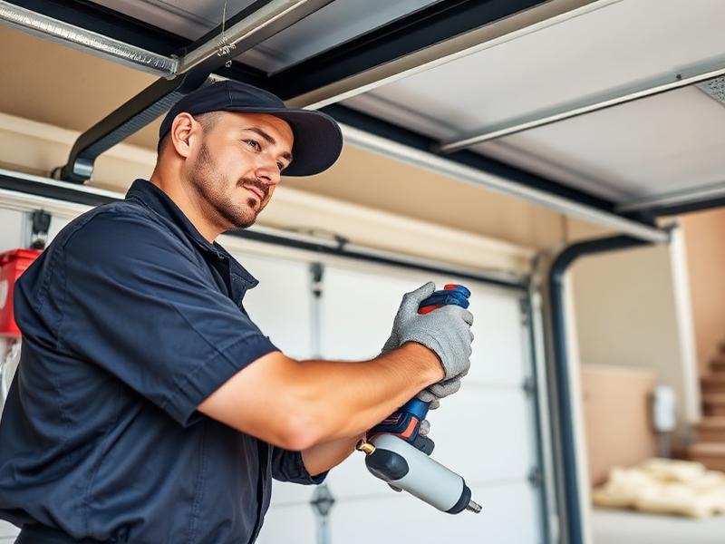 Penfield Garage Doors certified service technician performing maintenance in Rochester NY